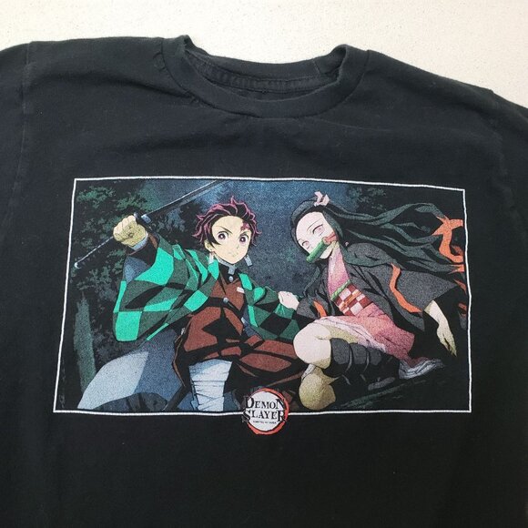 Demon Slayer Tanjiro & Nezuko Anime Unisex T-Shirt Blk Sz S EXCELLENT CONDITION! - Picture 2 of 4